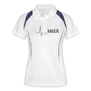 herzschlag imker - Frauen Polo atmungsaktiv - Weiß/Navy - Vorne
