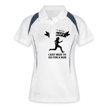 I don't need therapy I just need to go for a run - Frauen Polo atmungsaktiv - Weiß/Navy - Vorne
