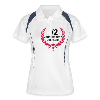 Siegerkranz - 1/2 siècle (50 ans) a survécu - Polo respirant Femme - blanc/marine - Devant
