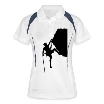 escalade - Polo respirant Femme - blanc/marine - Devant