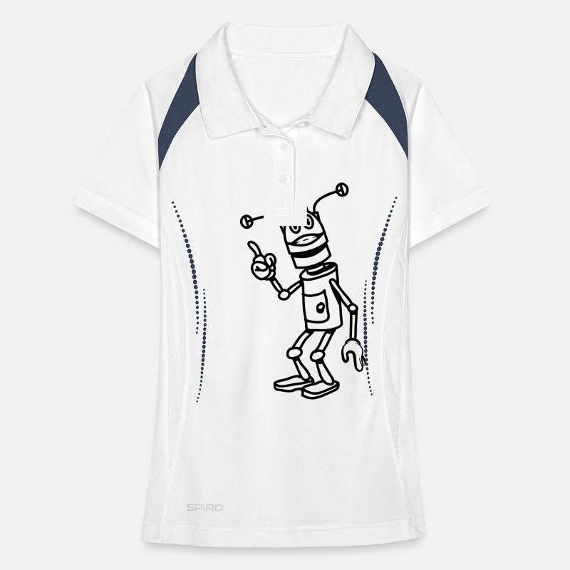 Attention cool drôle de robot fun comique Polo respirant Femme