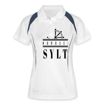 Sylt - Frauen Polo atmungsaktiv - Weiß/Navy - Vorne
