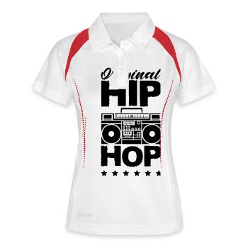 Hip Hop original 01 - Polo respirant Femme - blanc/marine - Devant