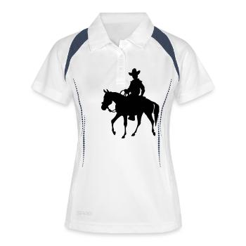 cowboy - Polo respirant Femme - blanc/marine - Devant