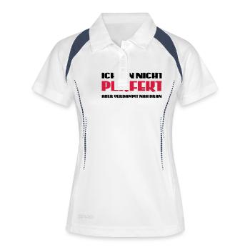 Ich bin nicht perfekt, aber verdammt nah dran! - Frauen Polo atmungsaktiv - Weiß/Navy - Vorne