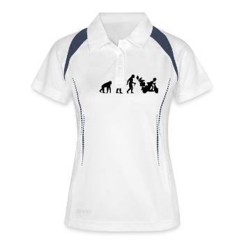 L'évolution du livreur de Pizzas - Polo respirant Femme - blanc/marine - Devant