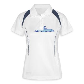 Plongée de surface sous-marine - Polo respirant Femme - blanc/marine - Devant
