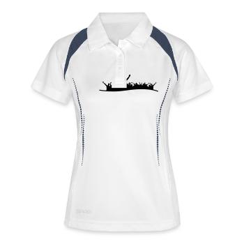 Menschen - Gruppe Fans - Frauen Polo atmungsaktiv - Weiß/Navy - Vorne