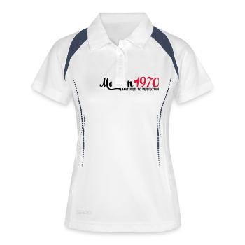 Fabriqué en 1970 - Polo respirant Femme - blanc/marine - Devant