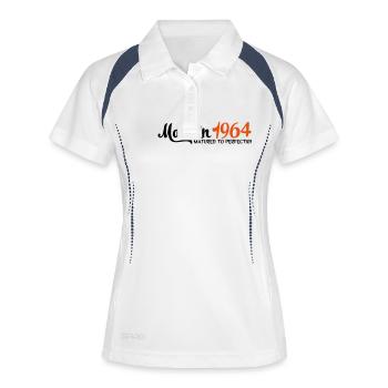 1964 - Women's Polo breathable - white/navy - Front