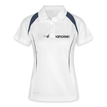 Les Stéphanoises - Personnalisable - Polo respirant Femme - blanc/marine - Devant