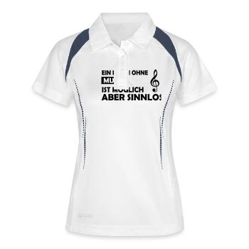 ein leben ohne musik - Frauen Polo atmungsaktiv - Weiß/Navy - Vorne