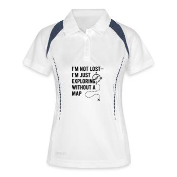 0002 Explorer sans carte - Polo respirant Femme - blanc/marine - Devant