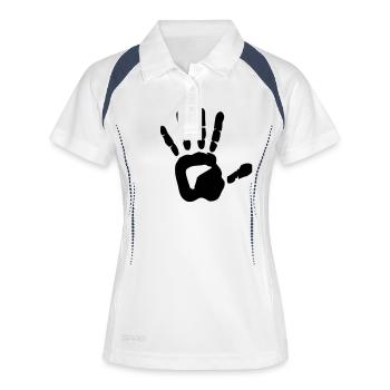 Hand - Frauen Polo atmungsaktiv - Weiß/Navy - Vorne