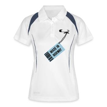 Made in Norway - Frauen Polo atmungsaktiv - Weiß/Navy - Vorne