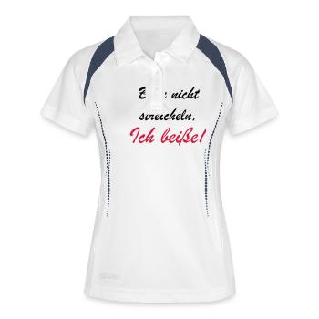 Bitte nicht streicheln - Frauen Polo atmungsaktiv - Weiß/Navy - Vorne