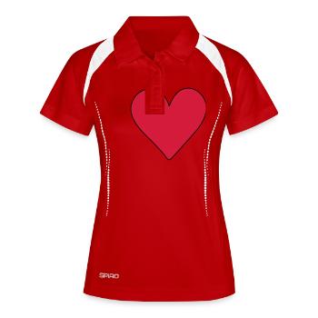 red heart - Women's Polo breathable - white/navy - Front
