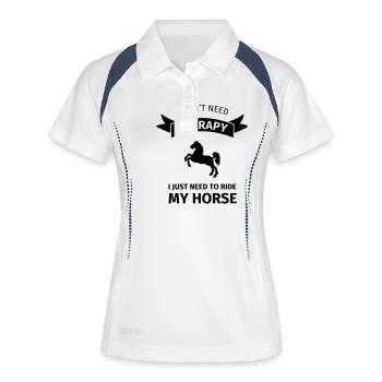 I don't neet therapy I just need to ride my horse - Polo respirant Femme - blanc/marine - Devant