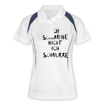 ich schnarche nicht - Frauen Polo atmungsaktiv - Weiß/Navy - Vorne