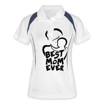 Beste Mutter, Mama Liebe - Frauen Polo atmungsaktiv - Weiß/Navy - Vorne