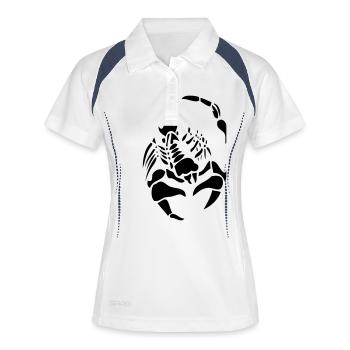 skorpion schwarz - Frauen Polo atmungsaktiv - Weiß/Navy - Vorne