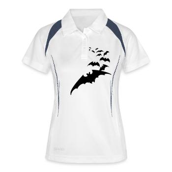 Chauve-souris vampire Halloween renard mouche - Polo respirant Femme - blanc/marine - Devant