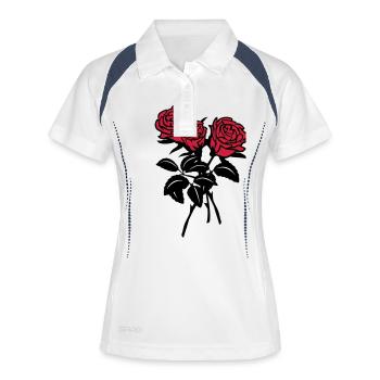 roses - Frauen Polo atmungsaktiv - Weiß/Navy - Vorne