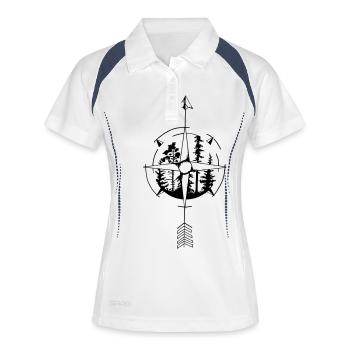 Forest compass - Women's Polo breathable - white/navy - Front