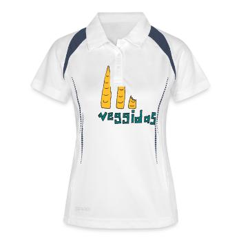 Veggidas - Frauen Polo atmungsaktiv - Weiß/Navy - Vorne