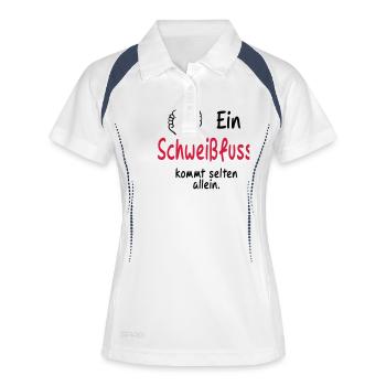 schweissfuesse - Women's Polo breathable - white/navy - Front
