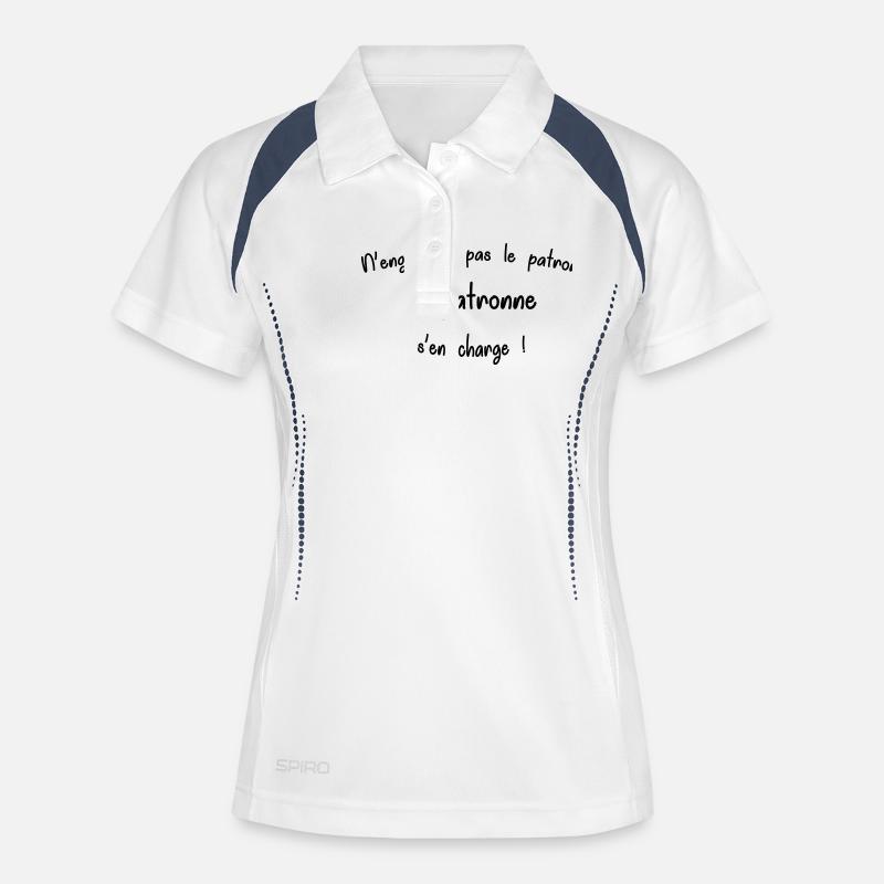 do not rush the boss the bosses s charge - Women's Polo breathable - white/navy