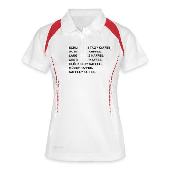Kaffee Coffee Lover - Frauen Polo atmungsaktiv - Weiß/Navy - Vorne