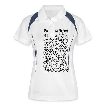 Paint the Bride - JGA - Frauen Polo atmungsaktiv - Weiß/Navy - Vorne