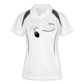 mouse_cursor__f1 - Frauen Polo atmungsaktiv - Weiß/Navy - Vorne