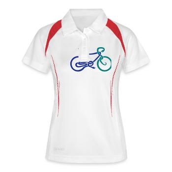 Three Snakes Bike - Frauen Polo atmungsaktiv - Weiß/Navy - Vorne