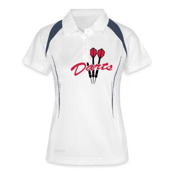 Darts Logo - Polo respirant Femme - blanc/marine - Devant