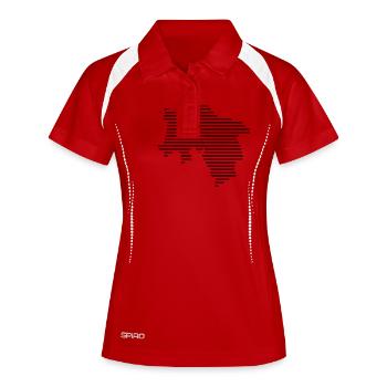 Basse-shirt / / Niedersachsen shirt / / Pays - Polo respirant Femme - blanc/marine - Devant