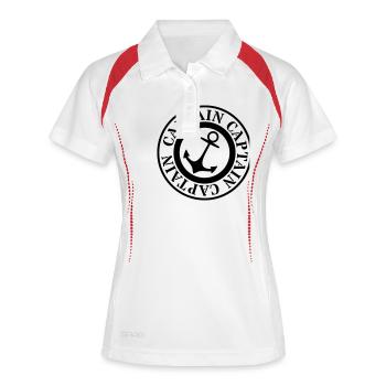 captain capitaine - Polo respirant Femme - blanc/marine - Devant