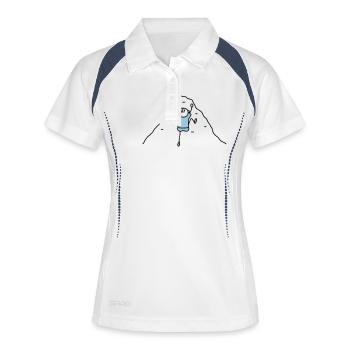 Klettern Kletterwand - V2 - Frauen Polo atmungsaktiv - Weiß/Navy - Vorne