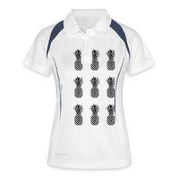AD Pineapple Pattern Mono - Polo respirant Femme - blanc/marine - Devant
