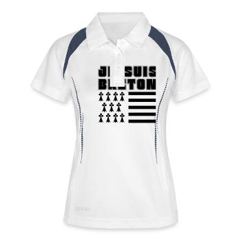Je suis Breizh - Polo respirant Femme - blanc/marine - Devant
