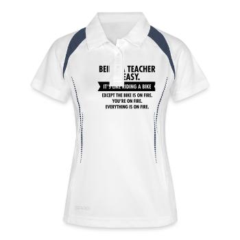 Being A Teacher Is Easy... - Polo respirant Femme - blanc/marine - Devant