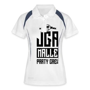 jga malle party crew - Frauen Polo atmungsaktiv - Weiß/Navy - Vorne
