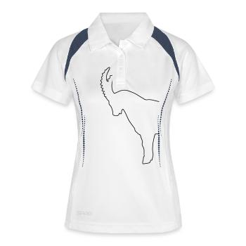 Steinbock - Frauen Polo atmungsaktiv - Weiß/Navy - Vorne