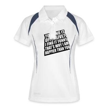 You find it offensive - Frauen Polo atmungsaktiv - Weiß/Navy - Vorne