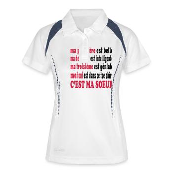 My SISTER - Women's Polo breathable - white/navy - Front