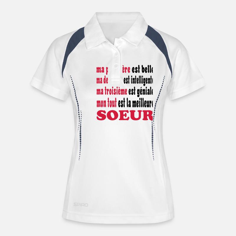SISTER - Women's Polo breathable - white/navy