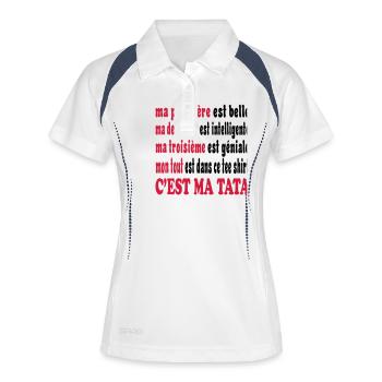 TATA - Frauen Polo atmungsaktiv - Weiß/Navy - Vorne