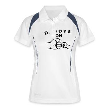 le fils de papa - Polo respirant Femme - blanc/marine - Devant