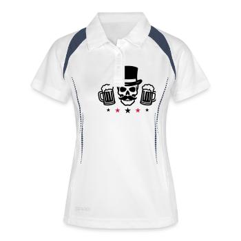 Groom Skeleton Jga Bière - Polo respirant Femme - blanc/marine - Devant